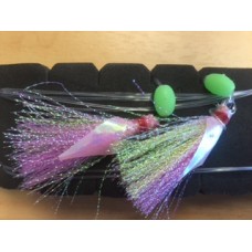 CHOMP FLASHER RIGS - PINK TINSEL - MITSU HOOKS (4)